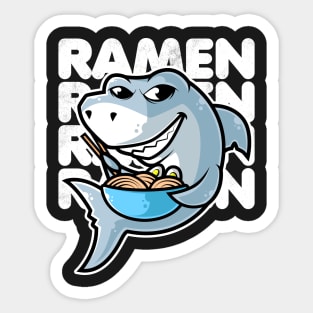 Shark Ramen Bowl Kawaii Neko Anime Japanese Noodles product Sticker